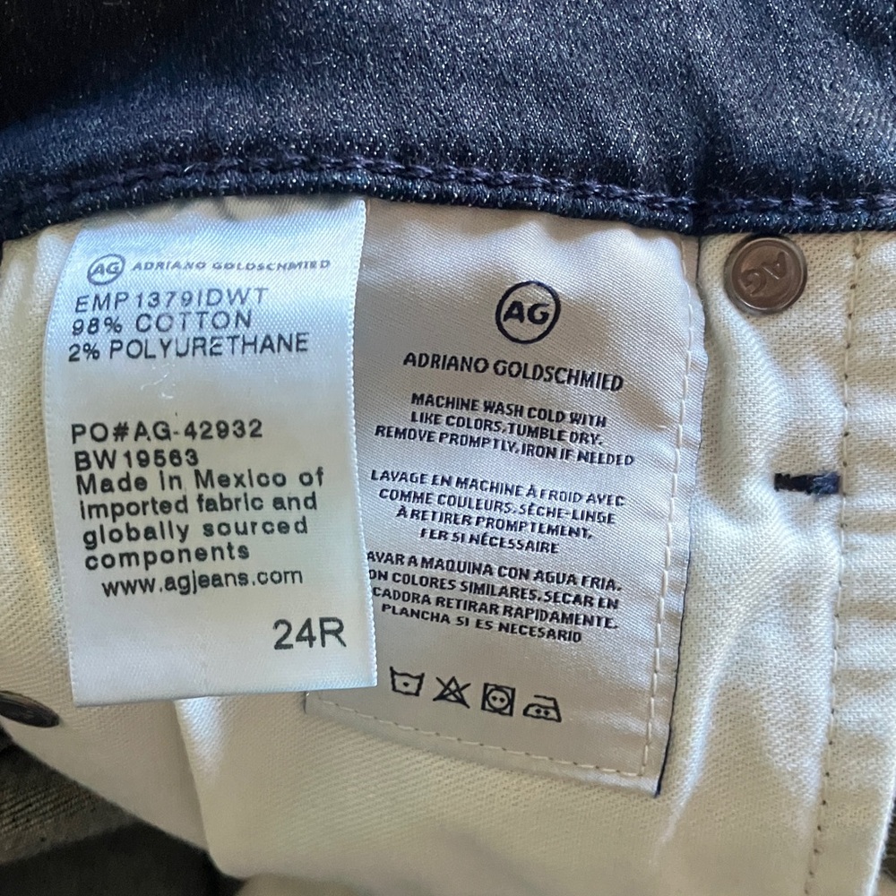 AG “The Farrah” High-Rise Skinny Women's Dark Blue Jeans Size 24 NWT - Picture 7 of 10